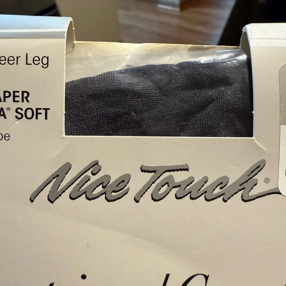 Vintage Nice Touch Off Black Longline Slim Shaper Hosiery Sz B